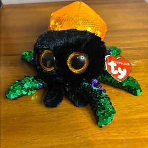 Ty small Flippables Glint Sequin Plush - Black and Orange